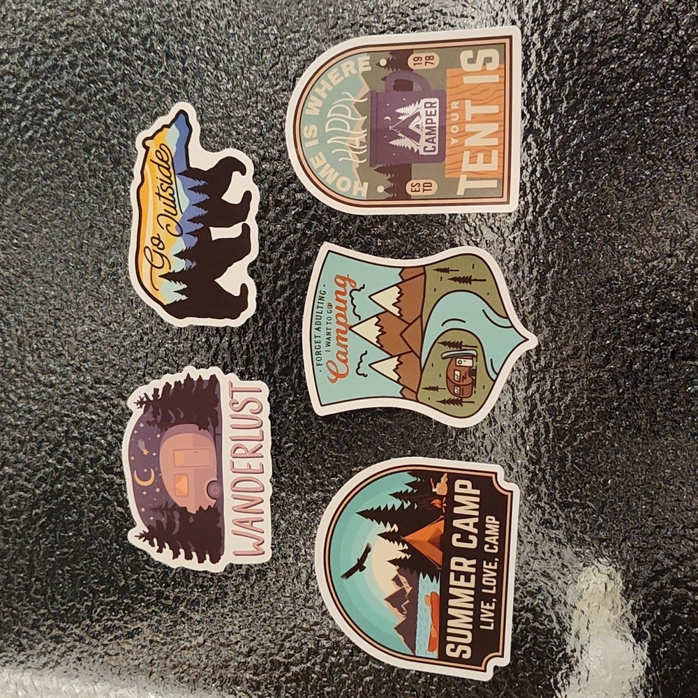 Stickers - Camping Adventure Pack - Bag #21 - Set of 5 - NWOT